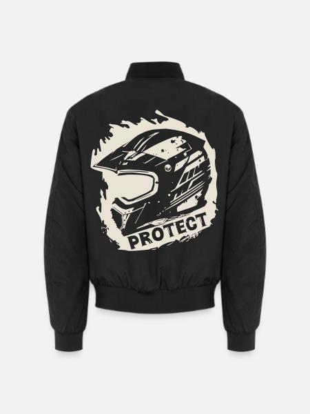 Protect - Schutzhelm [Weiß] - Unisex Bomberjacke - Schwarz