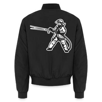 Fireman - Unisex Bomber Jacket - black - Back - AI Model Male 185 light (185cm)