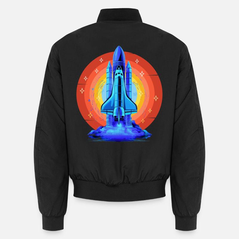 BLUE SPACE SHUTTLE RETRO VINTAGE Unisex Bomber Jacket