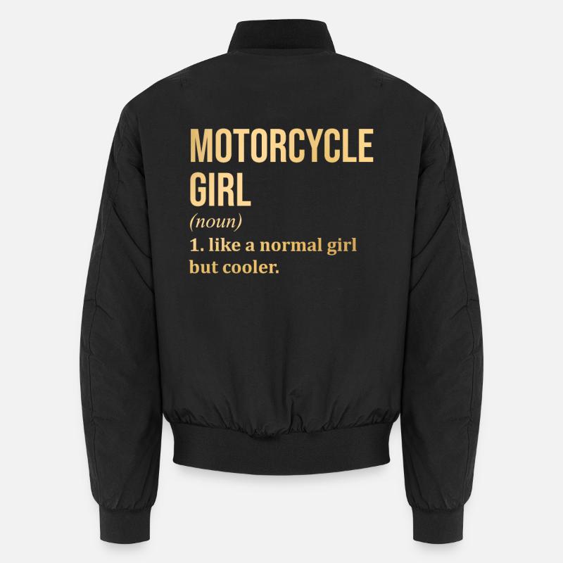 Motorrad Mädchen Lustiger Spruch Unisex Bomberjacke