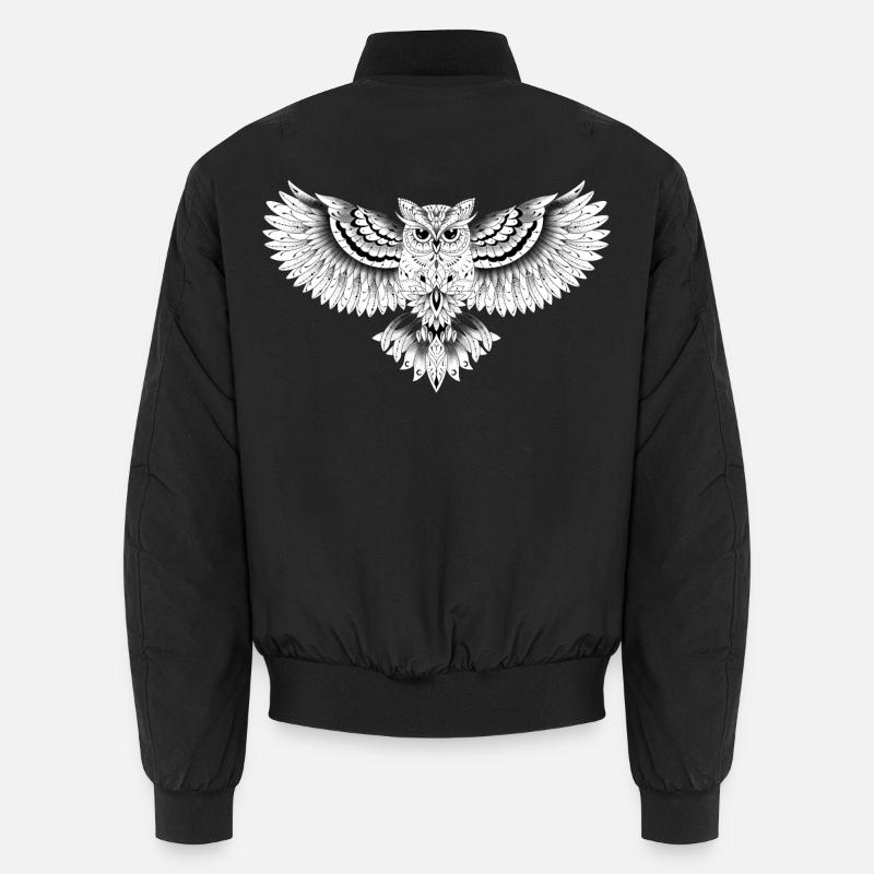 Eule dekorative Eule Zeichnung, Unisex Bomberjacke