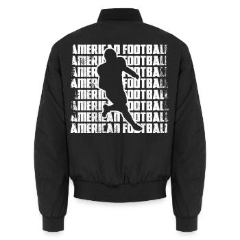 American Football Players - Unisex Bomber Jacket - black - Back - AI Model Male 185 light (185cm)