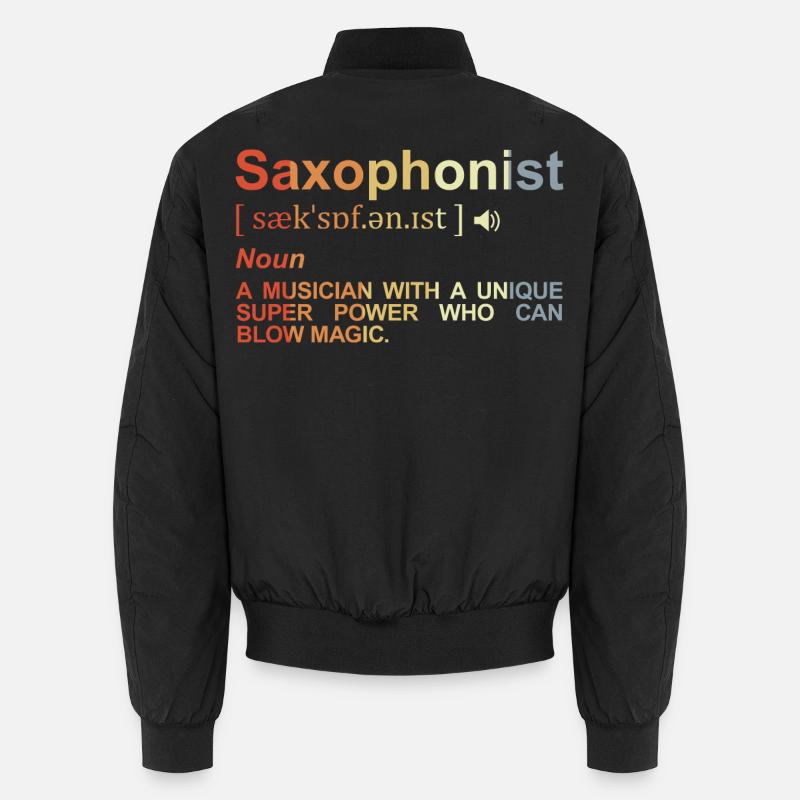 Saxophonist Meaning - Unisex Bomber Jacket - black