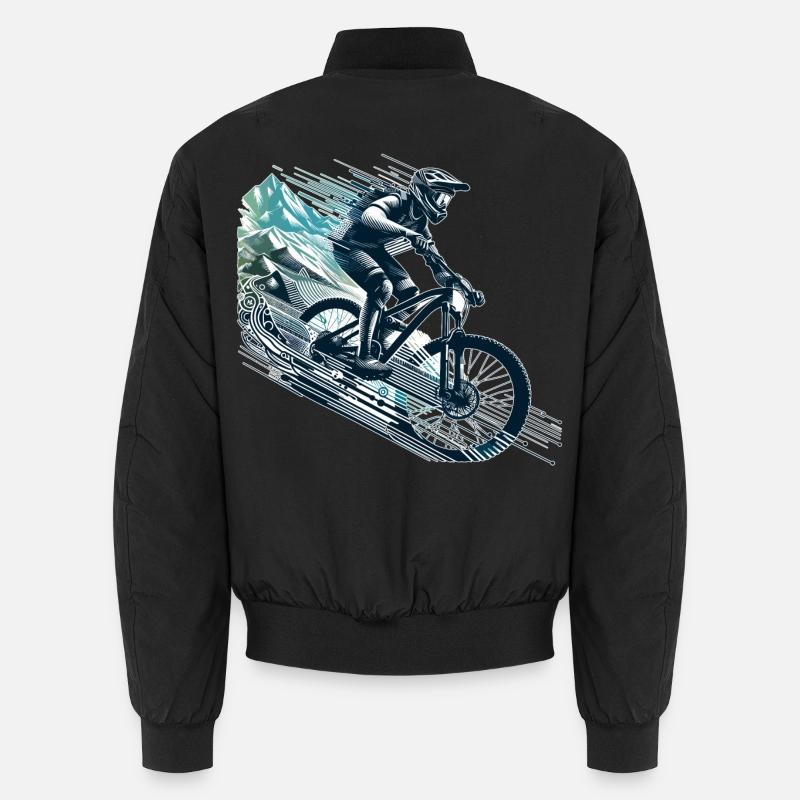 MTB Mountainbiking Downhill Geschenk - Unisex Bomberjacke - Schwarz