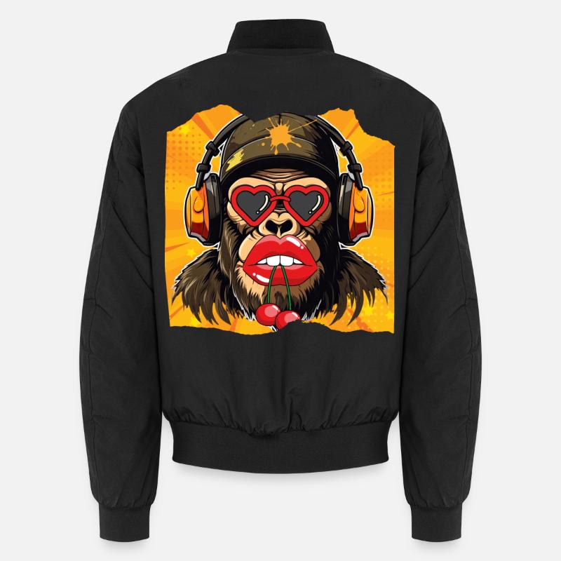 Affe & Kirsche - Unisex Bomberjacke - Schwarz