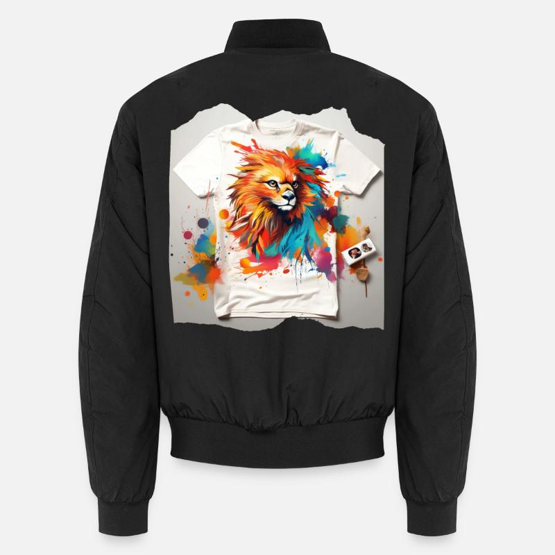 Painted lion - Unisex Bomber Jacket - black