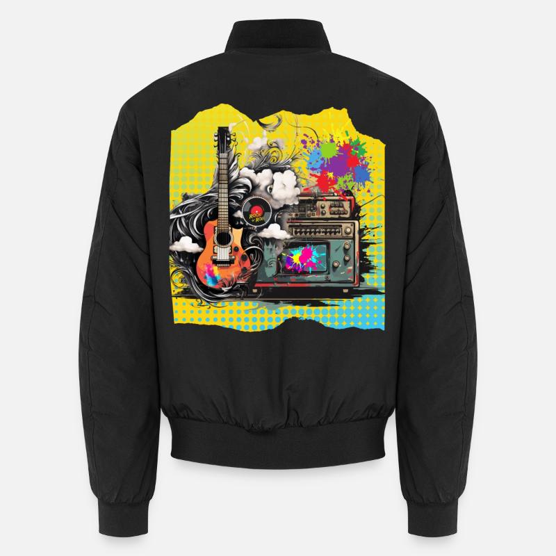 Pop Art Pop Music - Unisex Bomber Jacket - black