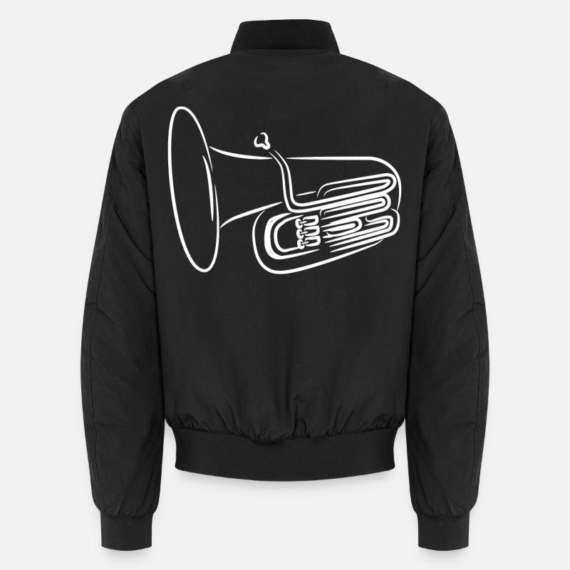 Tuba Sketch - Unisex Bomber Jacket - black