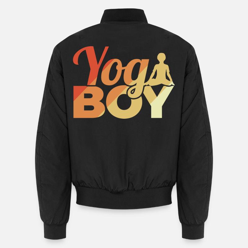 Lustiger Yoga Junge Unisex Bomberjacke