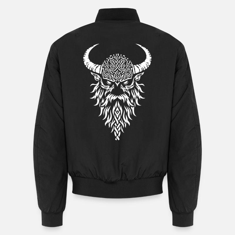Wikinger-Kriegerkopf - Unisex Bomberjacke - Schwarz