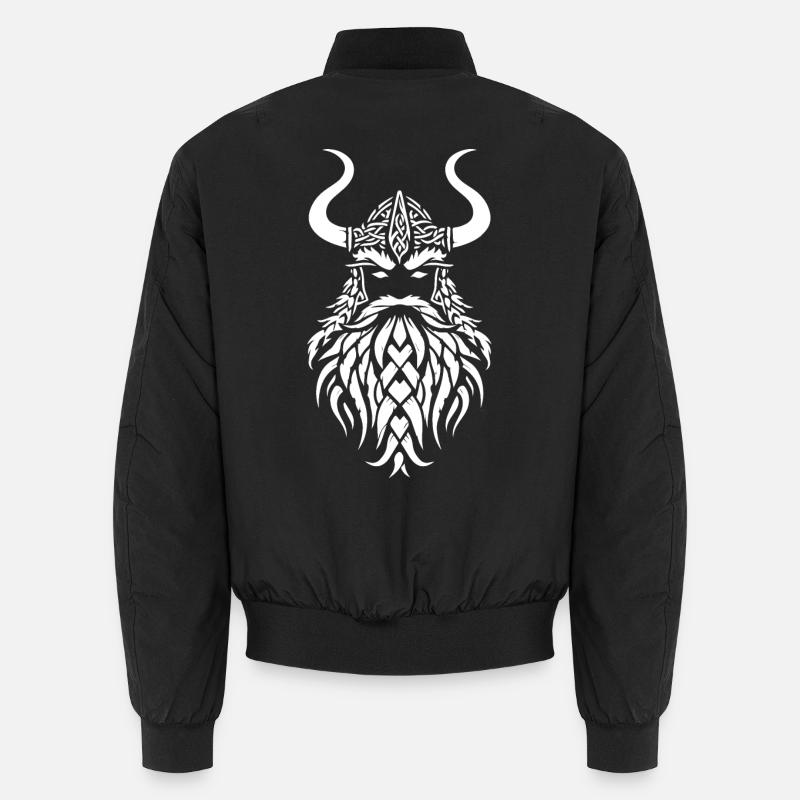 Wikinger-Kriegerkopf - Unisex Bomberjacke - Schwarz