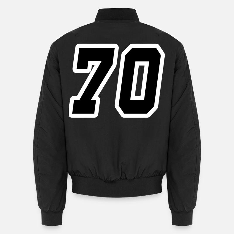 Zahl 70 Nummer Siebzig 70 Unisex Bomberjacke