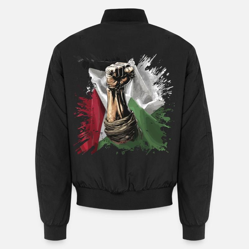 Drapeau du poing de la Palestine libre Gaza Bomber unisexe