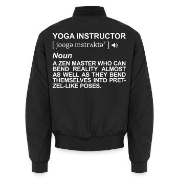 Yogalehrer Definition - Unisex Bomberjacke - Schwarz - Hinten - AI Model Male 185 light (185cm)