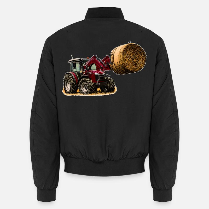 Traktor 4700 M mit Strohballen Unisex Bomberjacke