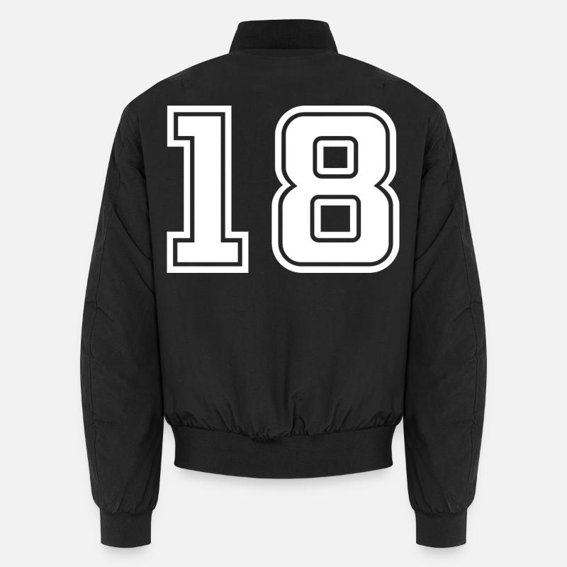 Nummer 18 - Unisex Bomberjacke - Schwarz