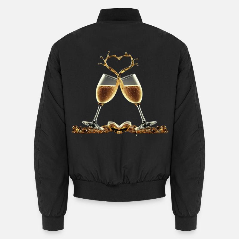 Zwei Gläser bilden ein Herz / Geschenkidee Unisex Bomberjacke