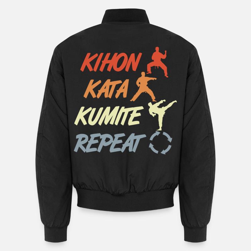 Piliers du karaté - Bomber unisexe - noir