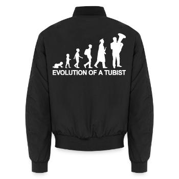 Development from child to tuba player - Unisex Bomber Jacket - black - Back - AI Model Male 185 light (185cm)
