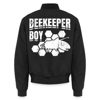 Beekeeper Young - Unisex Bomber Jacket - black - Back - AI Model Male 185 light (185cm)