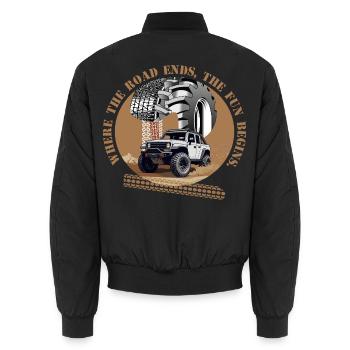 Offroad Fahrer - Unisex Bomberjacke - Schwarz - Hinten - AI Model Male 185 light (185cm)