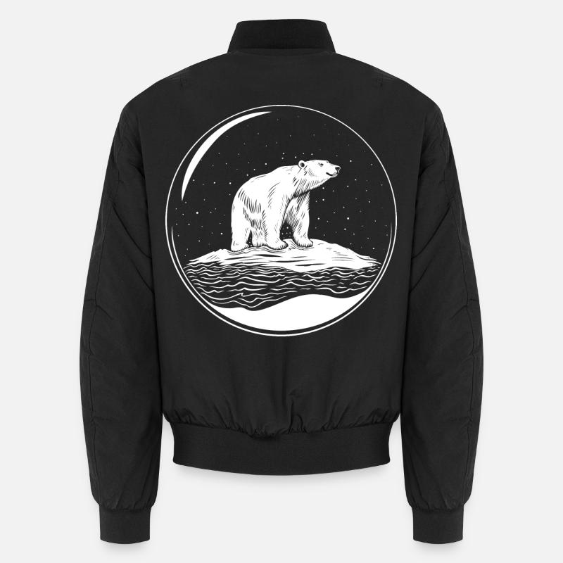 Eisbär auf Eisscholle Save the polarbear - Unisex Bomberjacke - Schwarz
