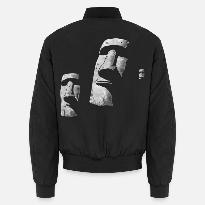 Moai Köpfe Osterinsel Polynesien - Unisex Bomberjacke - Schwarz