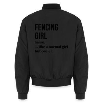 Fechten - Unisex Bomberjacke - Schwarz - Hinten - AI Model Male 185 light (185cm)