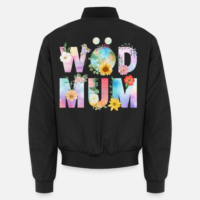Wöd Mum - Welt Mum, beste Mama, Muttertag Unisex Bomberjacke