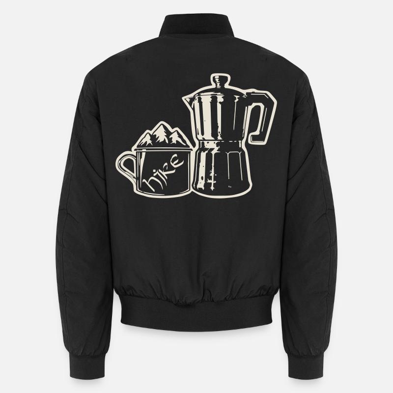 Coffee Hike - Mountain Espresso [White] Unisex Bomber Jacket
