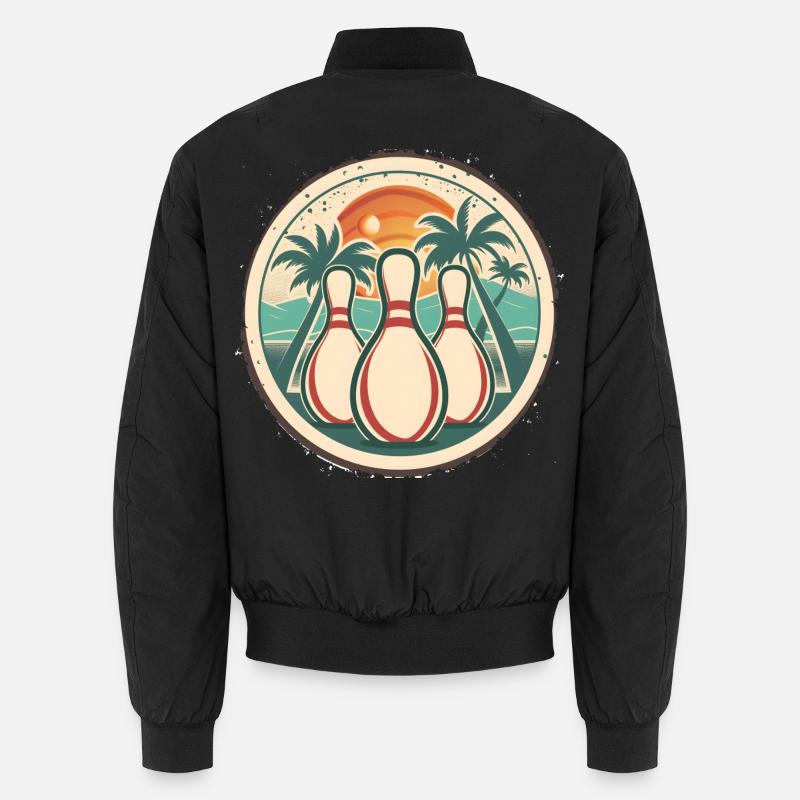 Bowling Grafik Unisex Bomberjacke