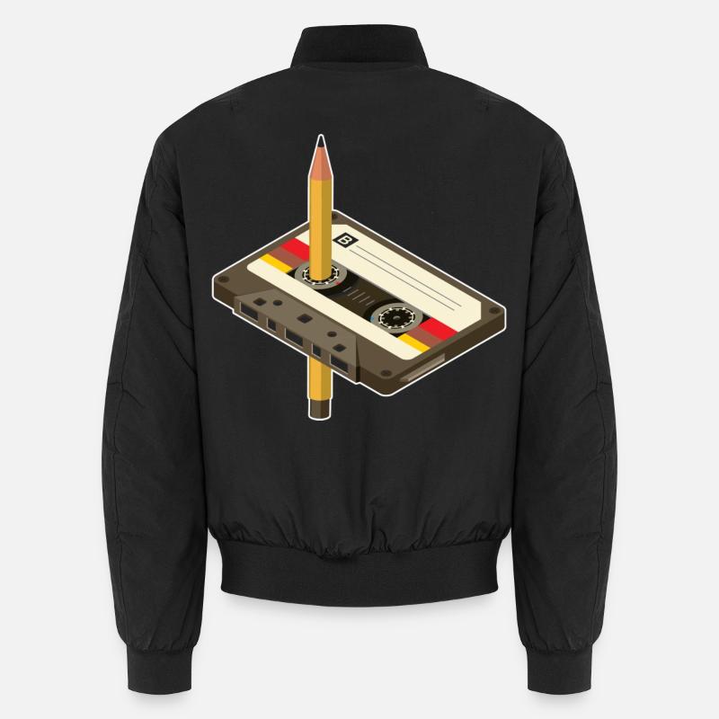 Vintage Kassette mit Bleistift-Design Unisex Bomberjacke
