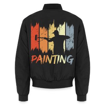 Peintre rétro - Bomber unisexe - noir - Dos - AI Model Male 185 light (185cm)