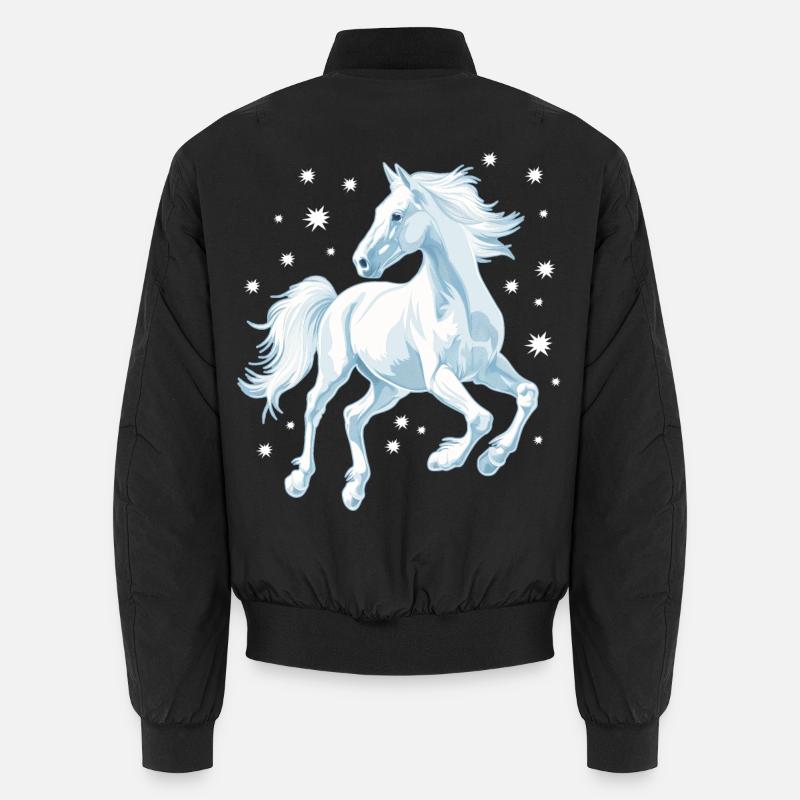 Cheval avec des étoiles - Bomber unisexe - noir