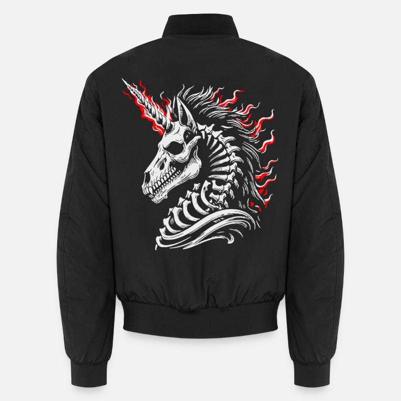 Flaming Skeleton Steed Unisex Bomber Jacket