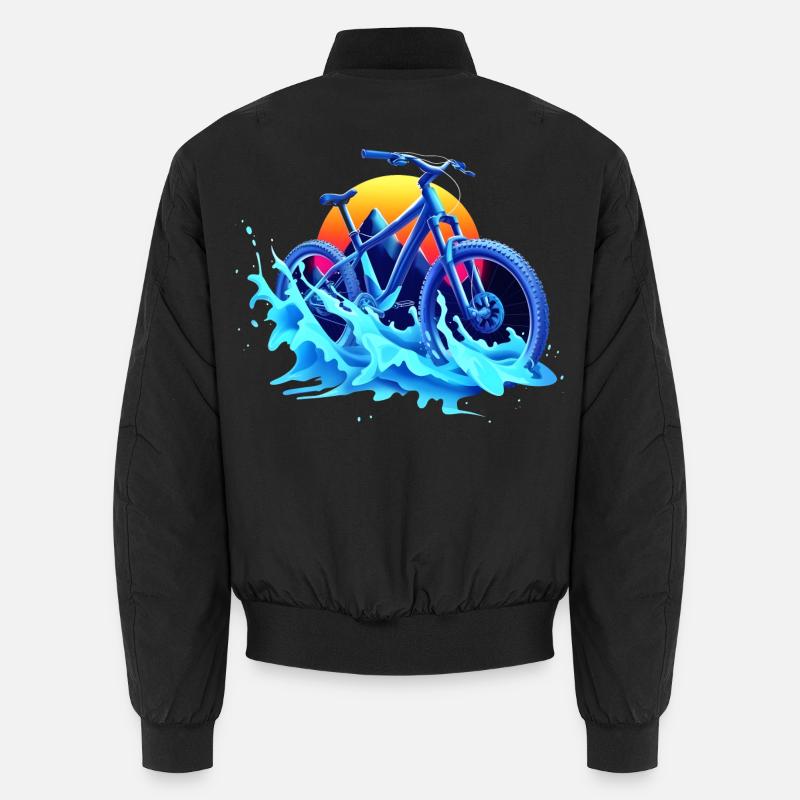 Mountainbiken Vaporwave - Unisex Bomberjacke - Schwarz