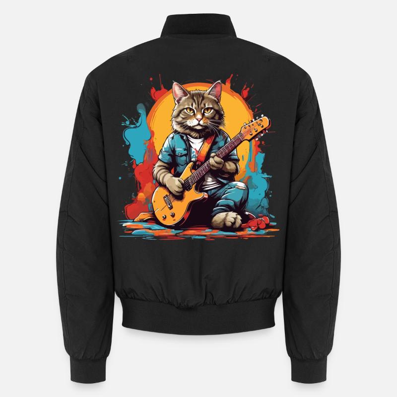 Cat With Guitar Unisex Bomber Jacket