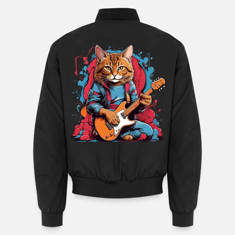 Chat avec guitare Bomber unisexe