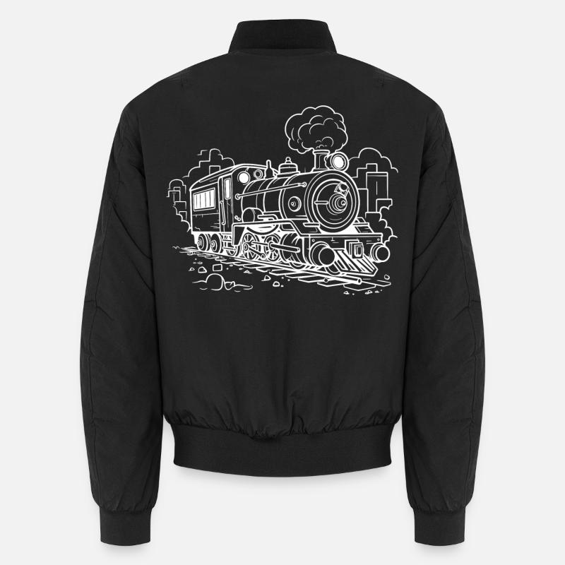 Dampflokomotive - Unisex Bomberjacke - Schwarz