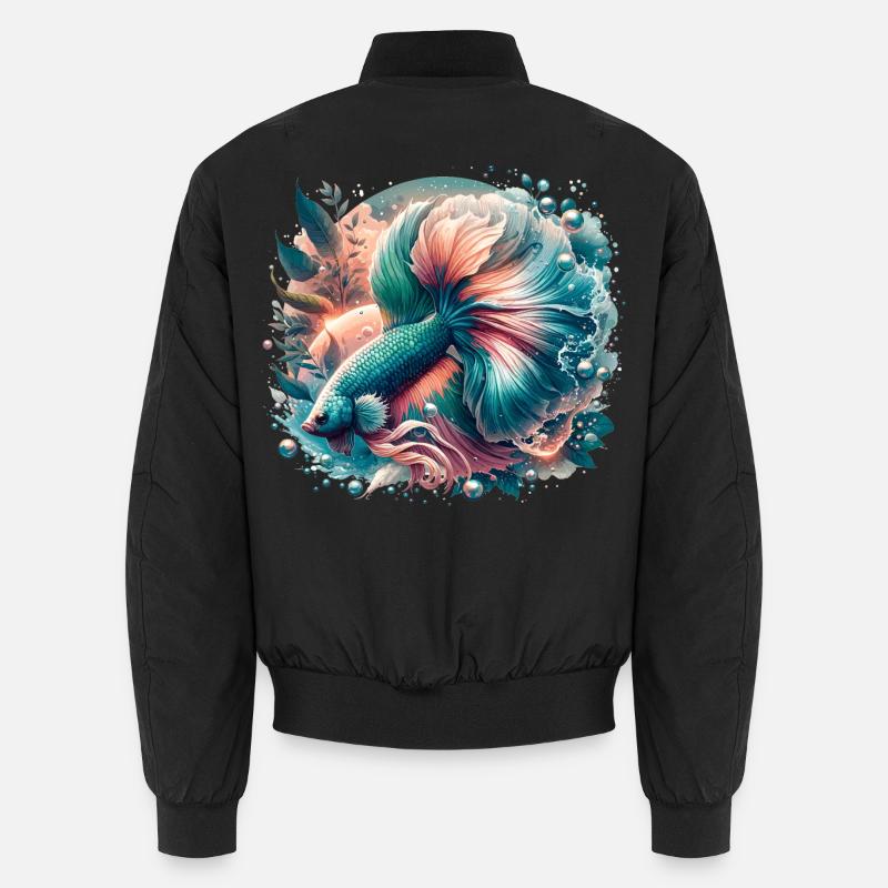 Kampffisch, Betta splendens, bunter Fisch Unisex Bomberjacke