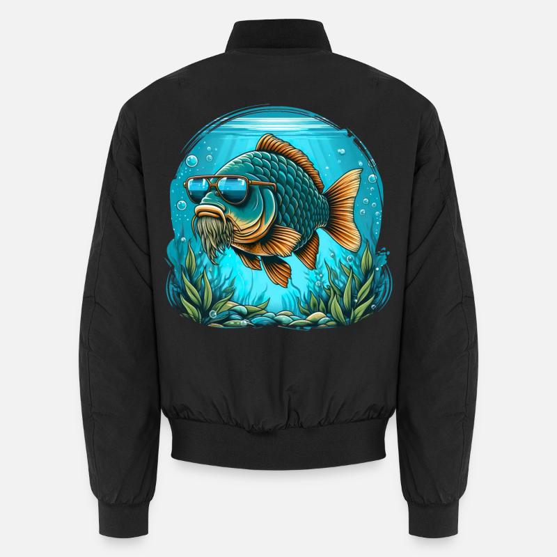 Carp with sunglasses Unisex Bomber Jacket