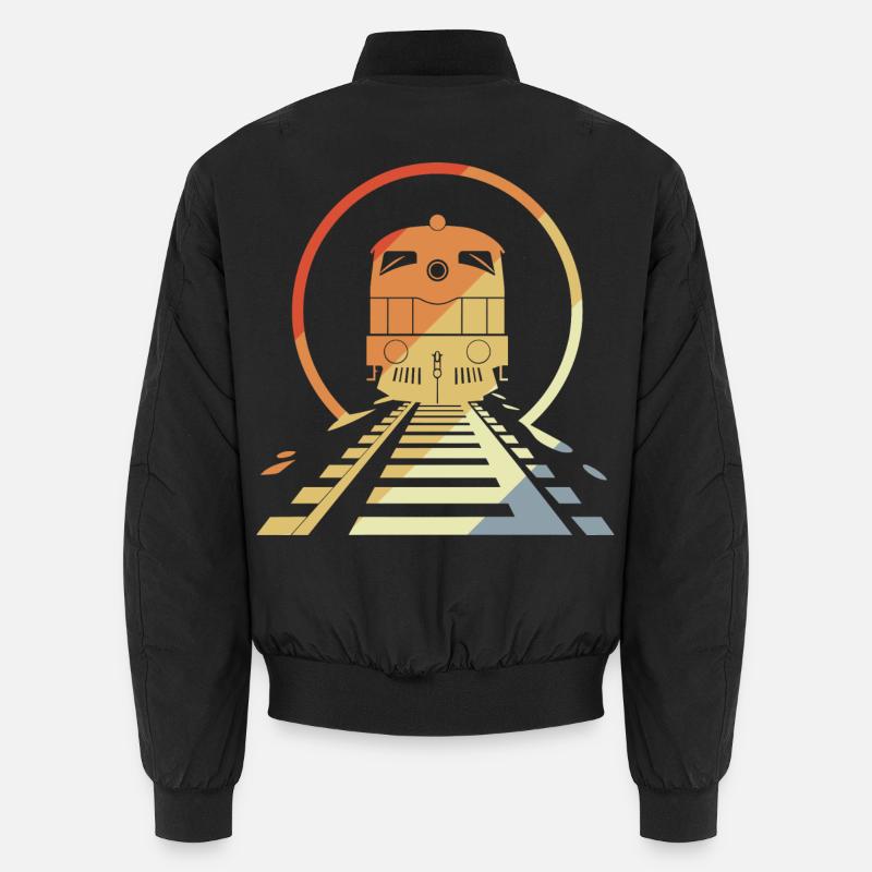 Retro Railroad - Unisex Bomber Jacket - black