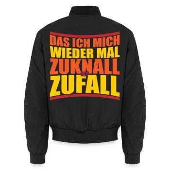 Zuknall Zufall saufen feiern | Farben änderbar - Unisex Bomberjacke - Schwarz - Hinten - AI Model Male 185 light (185cm)