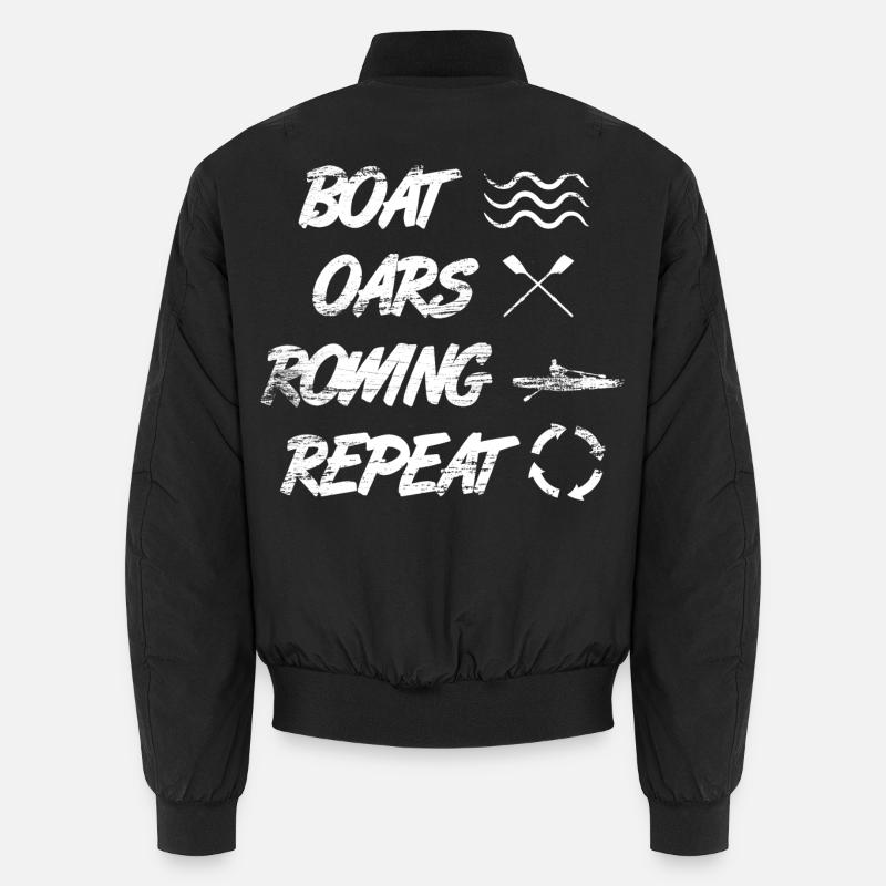 Boat Rowing Rowing Repetition - Unisex Bomber Jacket - black