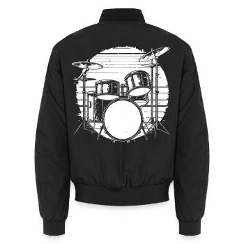 Schlagzeug - Unisex Bomberjacke - Schwarz - Hinten - AI Model Male 185 light (185cm)