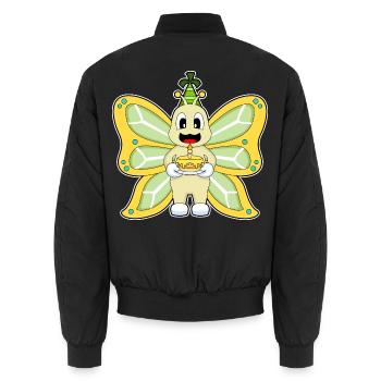 Schmetterling Geburtstag Kuchen  - Unisex Bomberjacke - Schwarz - Hinten - AI Model Male 185 light (185cm)