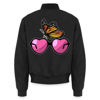 Schmetterling Sonnenbrille - Unisex Bomberjacke - Schwarz - Hinten - AI Model Male 185 light (185cm)