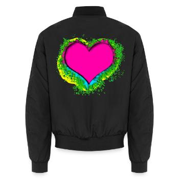 coeur coloré - Bomber unisexe - noir - Dos - AI Model Male 185 light (185cm)