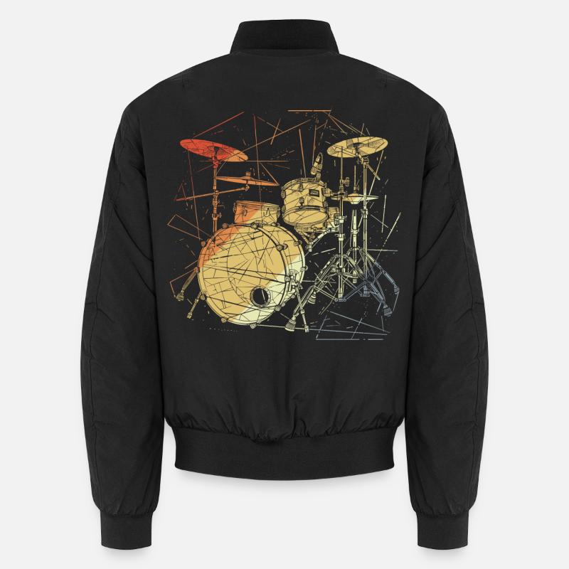 Schlagzeug Retrowave - Unisex Bomberjacke - Schwarz