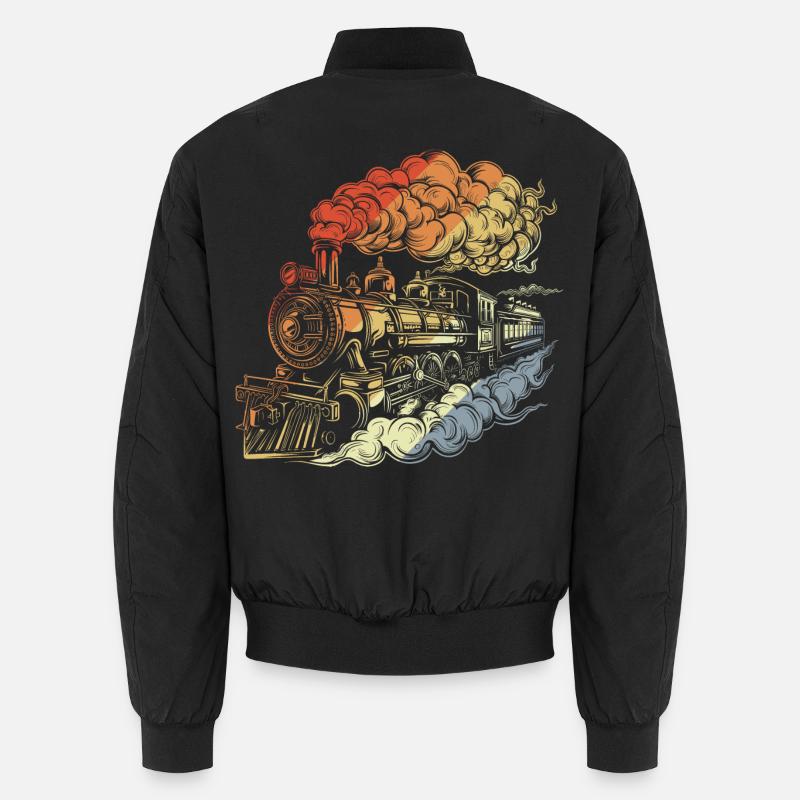 Retro Dampflokomotive - Unisex Bomberjacke - Schwarz